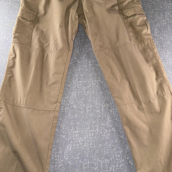 5.11 Tactical Pants Mens 37x34 Beige Cargo Ripstop Elastic Waist Workwear Duty - Picture 2 of 10